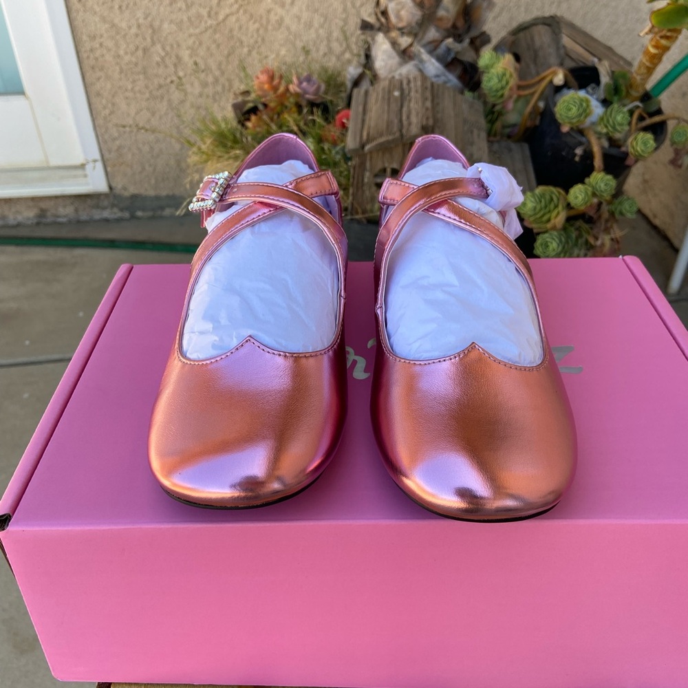 Dolls Kill Pink Heart Flats